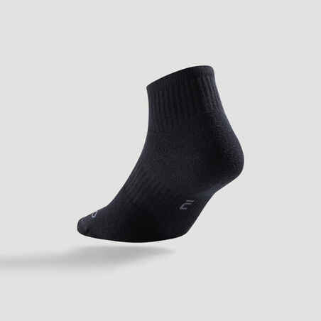 Αθλητικές κάλτσες μεσαίου ύψους RS 500 3 ζεύγη - Μαύρο