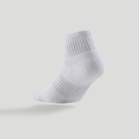 Середні шкарпетки 500 для тенісу, 3 пари - Білі