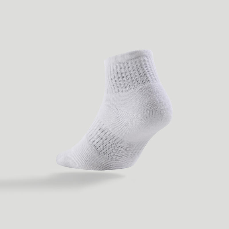 Calcetines media caña de tenis Pack de 3 Artengo RS 500 blanco