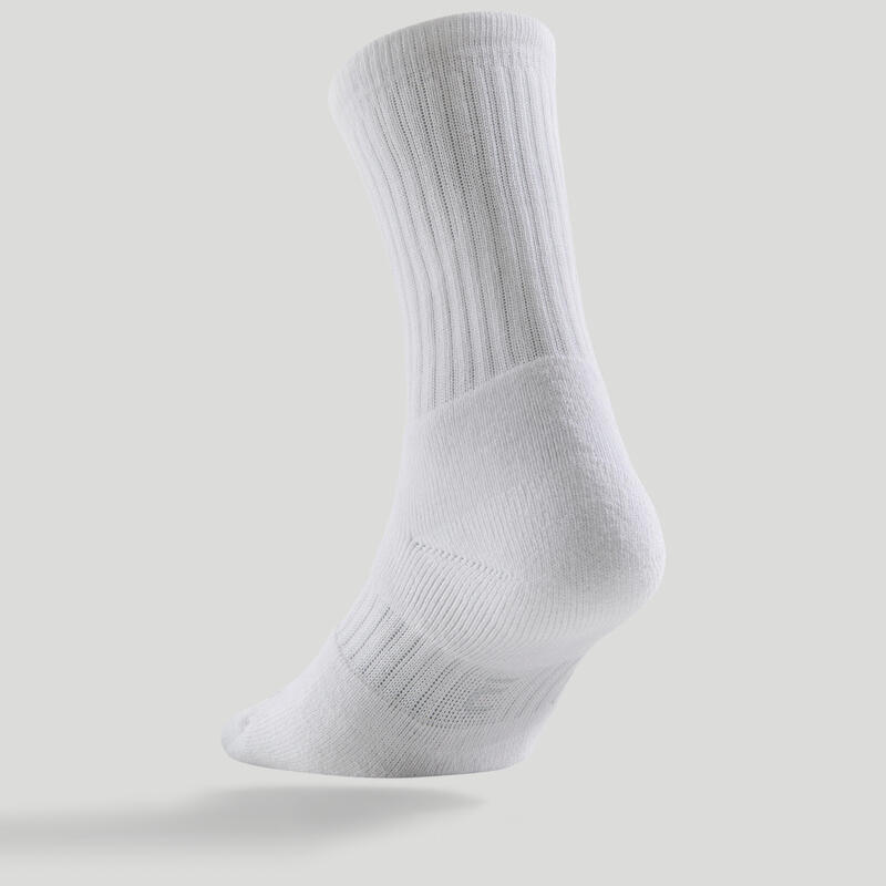 CHAUSSETTES DE TENNIS HAUTES ARTENGO RS 500 BLANC LOT DE 3