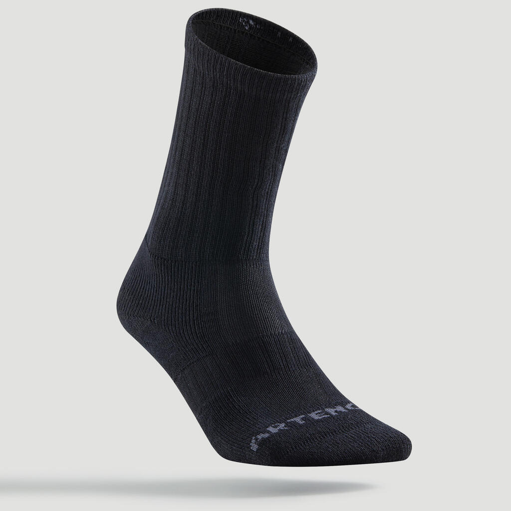 Ψηλές κάλτσες τένις RS 500, 3 ζεύγη - Μαύρο