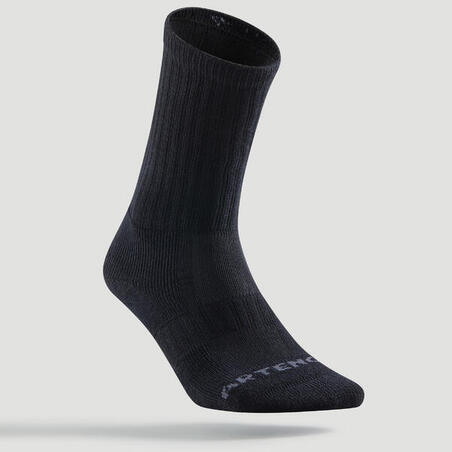 Crne visoke čarape za tenis RS 500 (3 para)