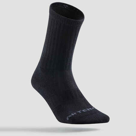 High Tennis Socks RS 500 Tri-Pack - Black