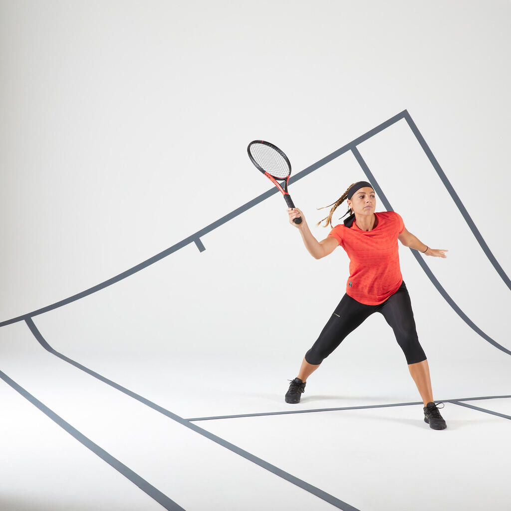 Narandžasta ženska majica za tenis TTS LIGHT