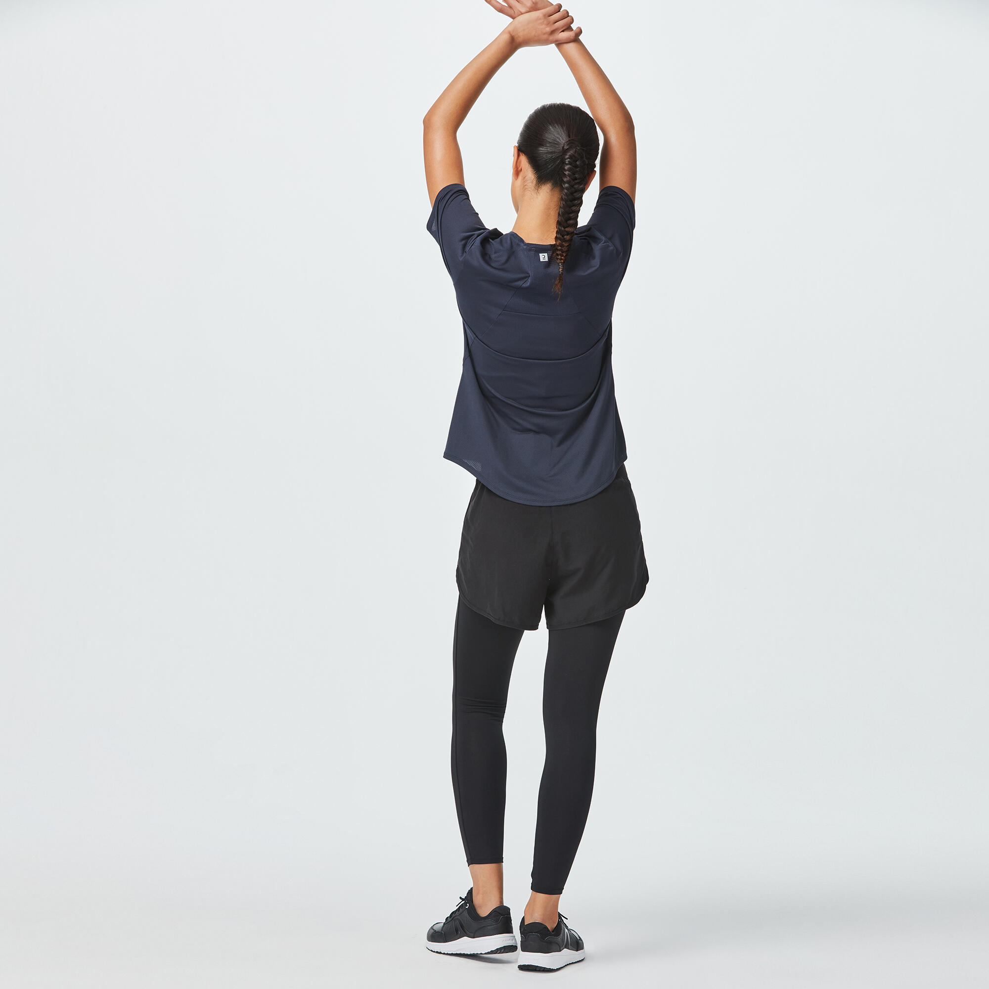 Women's Fitted Fitness Cardio T-Shirt - Dark Blue 5/11