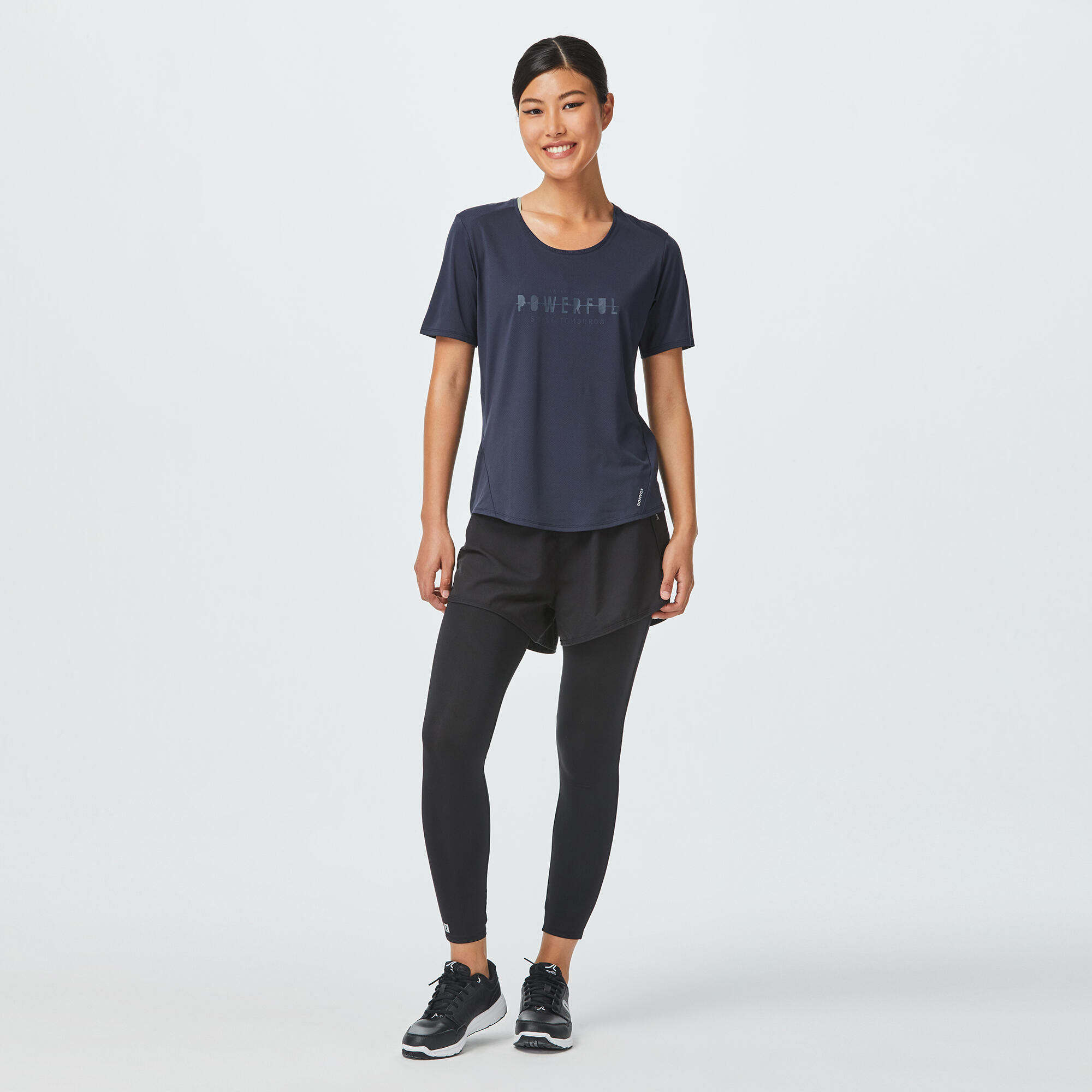 Women's Fitted Fitness Cardio T-Shirt - Dark Blue 4/11