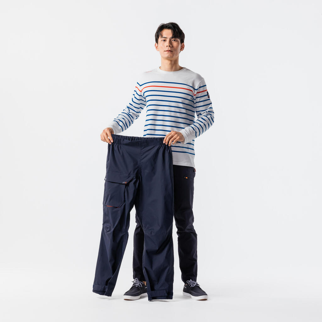 Men's Waterproof Sailing Overtrousers 100 Eco-designed navy