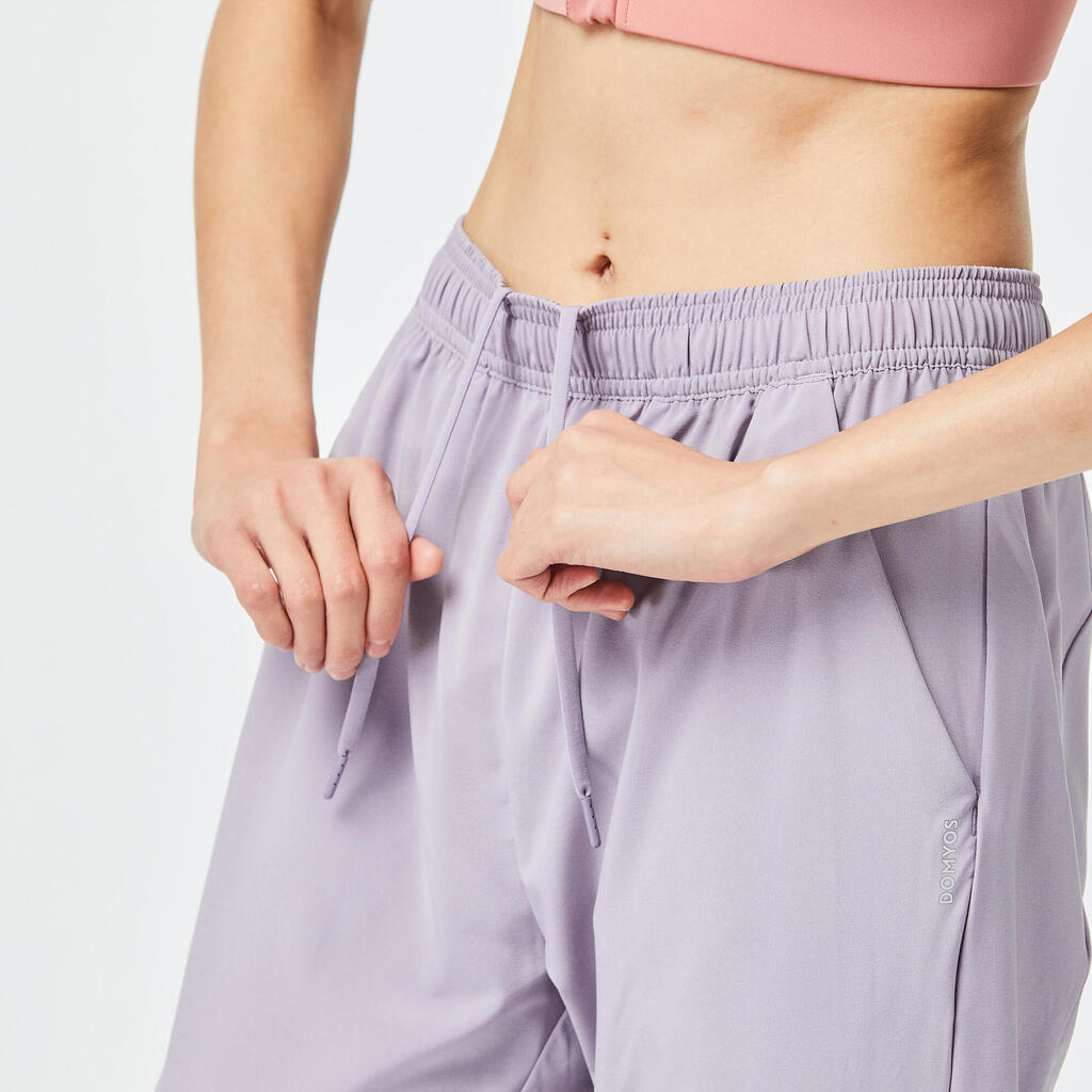 Pantalon jogging coupe carotte Fitness Cardio Femme Violet