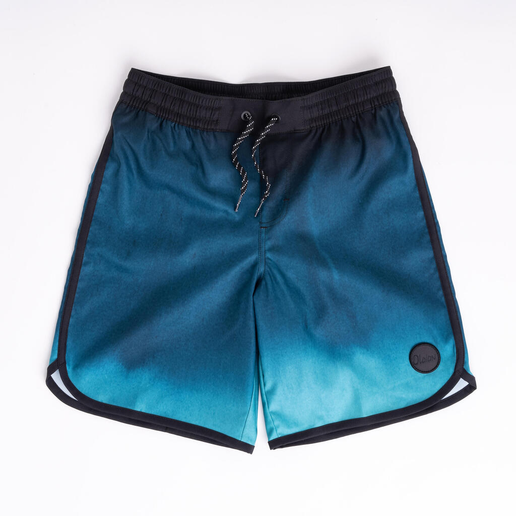 Boardshorts Kinder Jungen 500 Brush Lines blau