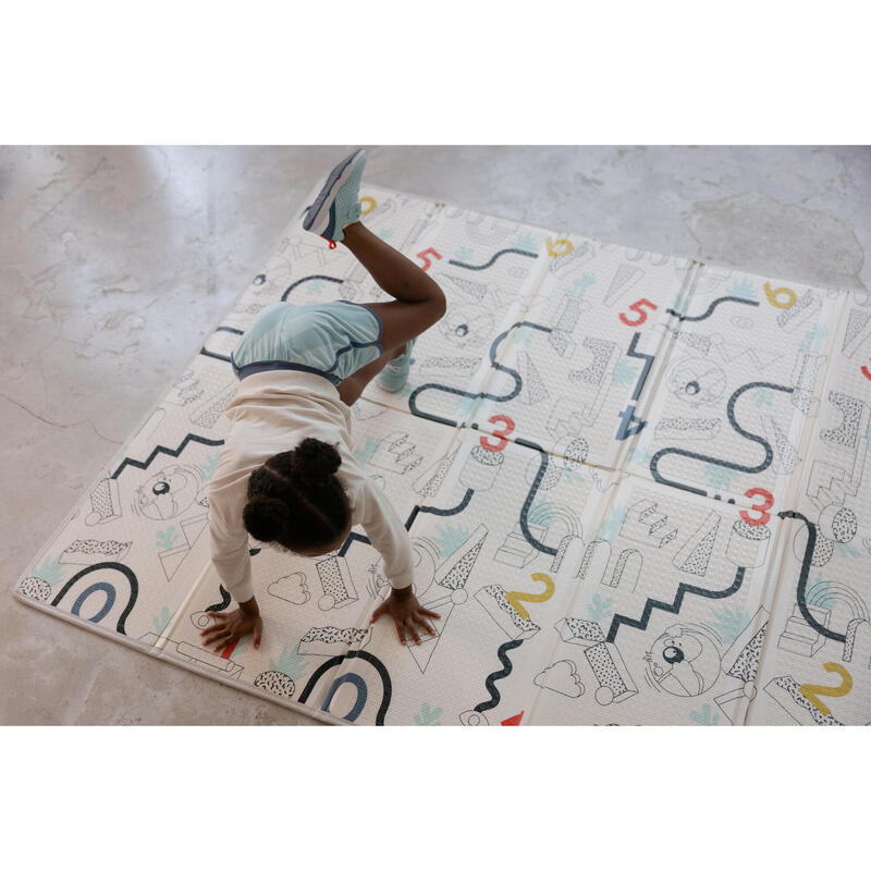 Generic Tapis d'éveil et d'activité de gymnastique pour bébé - 30 balles  colorées et 4 hochets détachables incluses