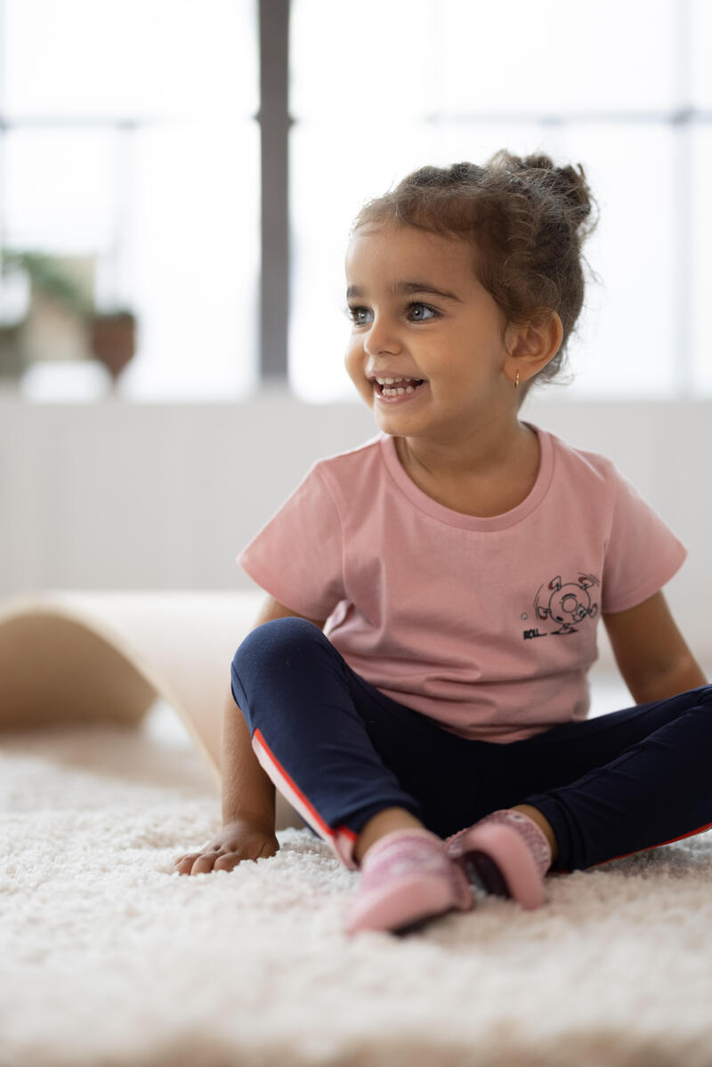 Ademende verstelbare legging voor kinderen 500 marineblauw