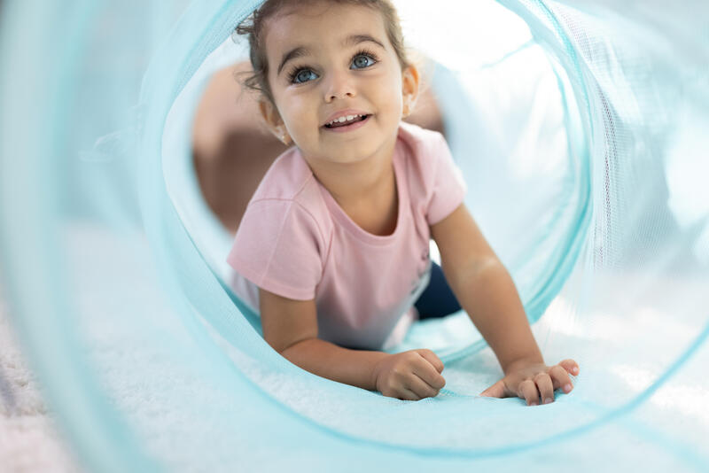 Ademende verstelbare legging voor kinderen 500 marineblauw