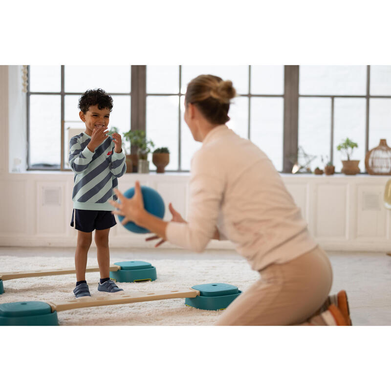 Felpa bambino ginnastica 100 misto cotone azzurro da 1 a 5/6 anni