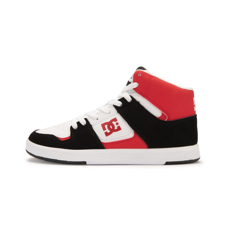Dětské skateboardové kotníčkové boty DC Shoes Cure červeno-černo-bílé