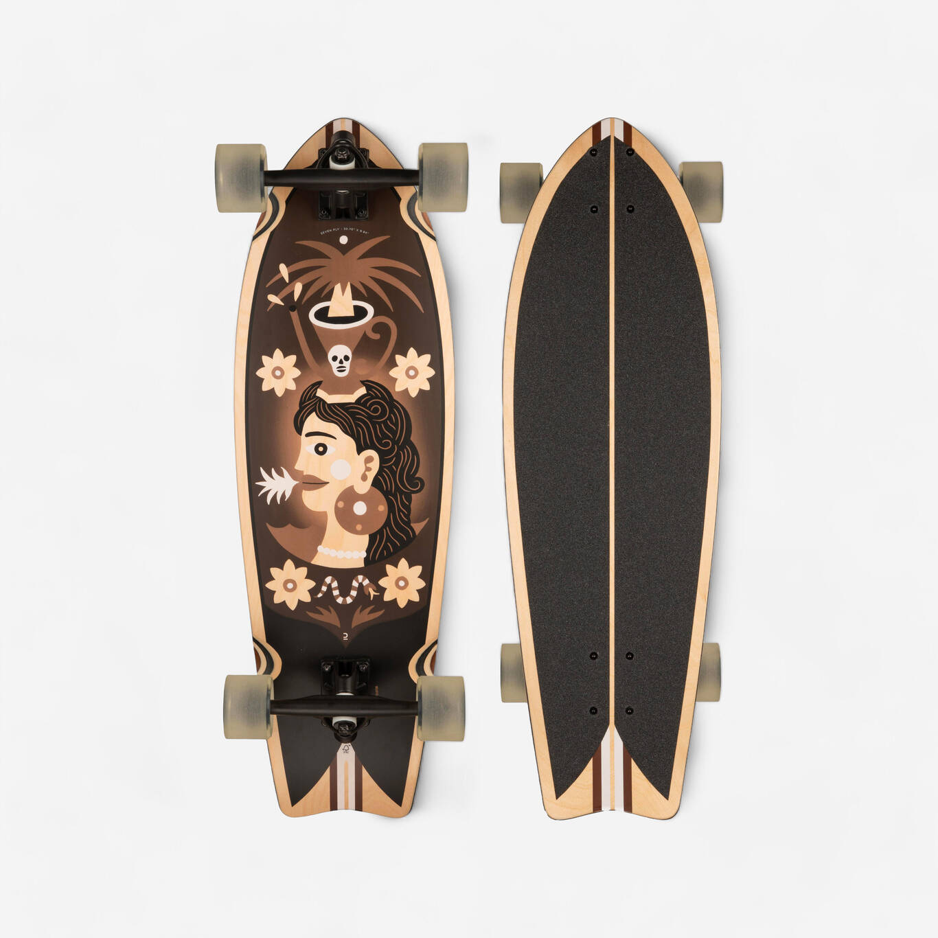 ក្តារស្គី Longboard Fish 500 180mm - Mystic Wood