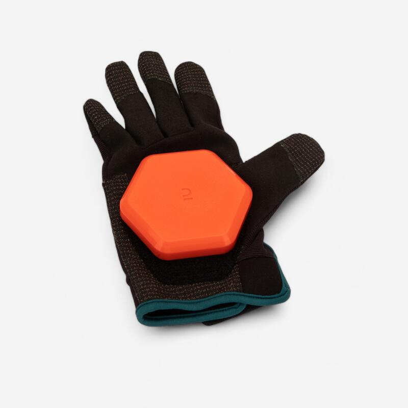 Slide handschoenen voor freeride longboarden GLOVES 500 zwart oranje