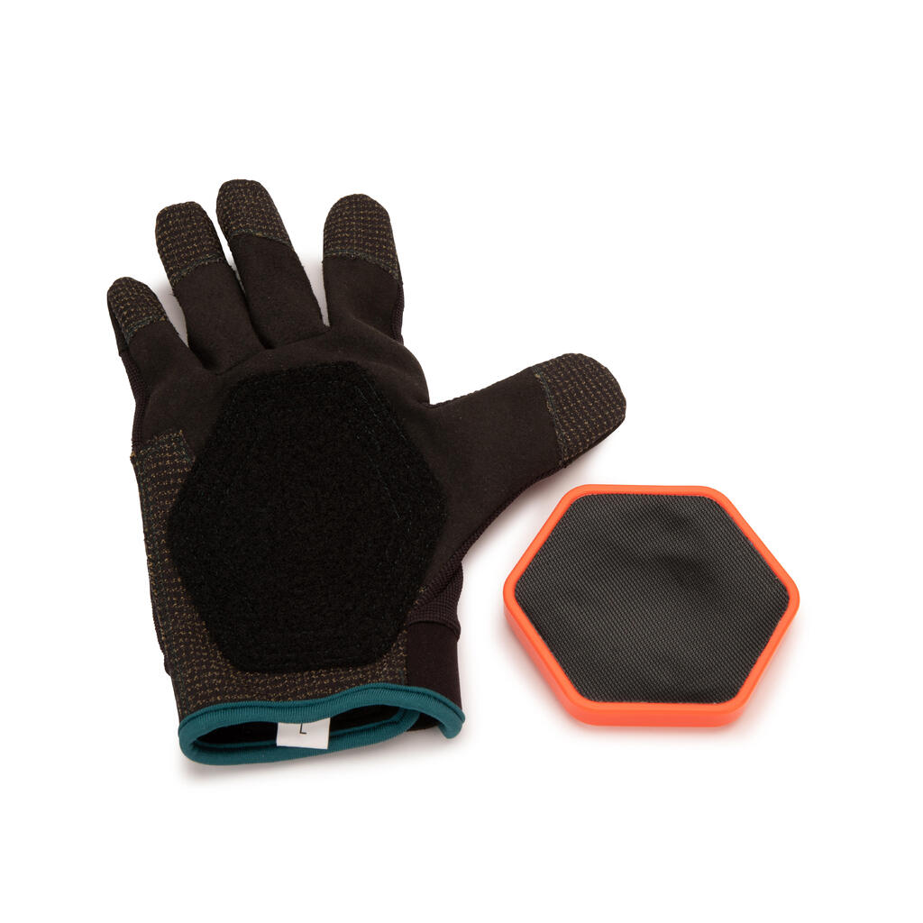 Rukavice Gloves 500 na longboard a freeride čierno-oranžové