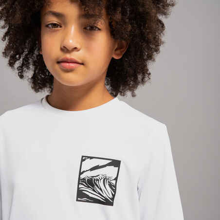 Camiseta protección solar UPF50+ manga corta Niños blanco