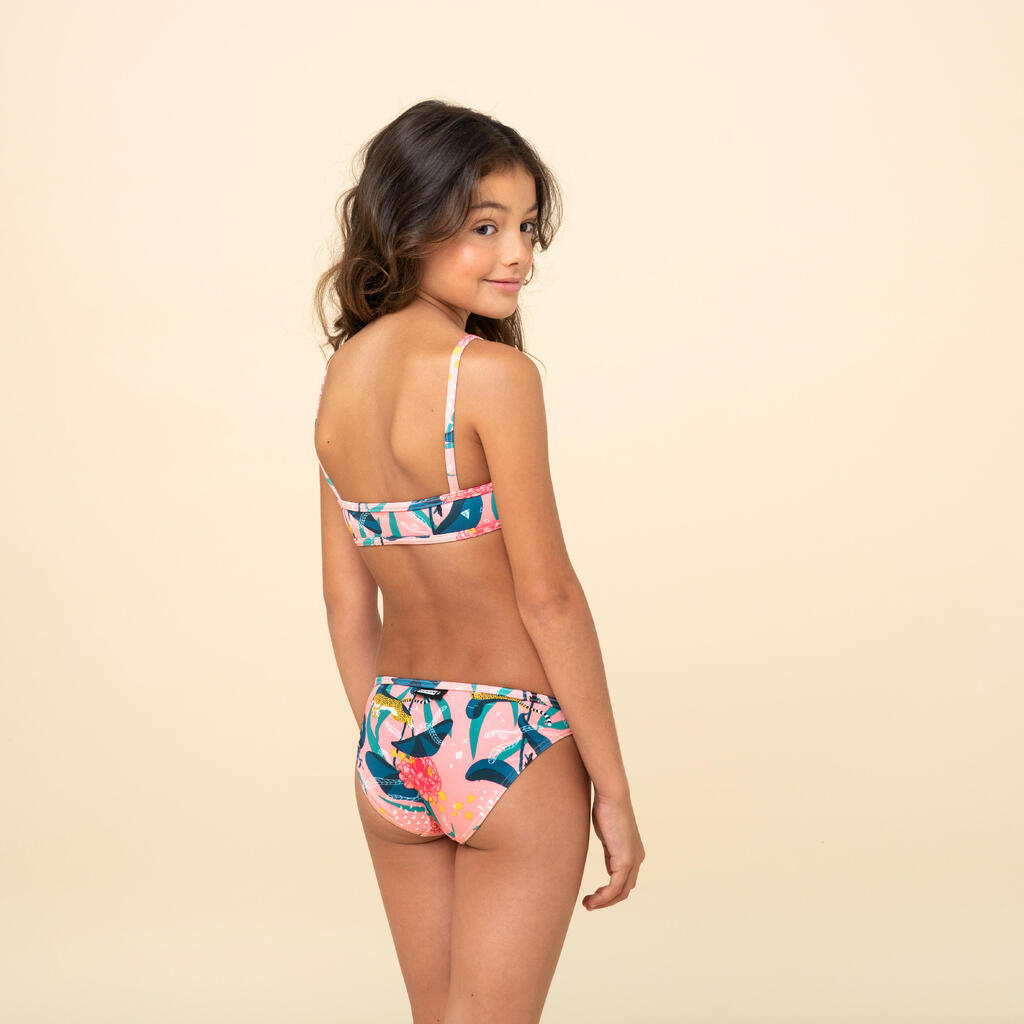 Girls' swimsuit bottoms - 100 Zeli coral