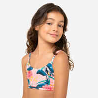 GIRLS’ SWIMSUIT CROP TOP 100 PINK