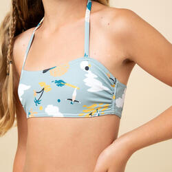 HAUT DE MAILLOT DE BAIN BANDEAU FILLE 100 BLANC