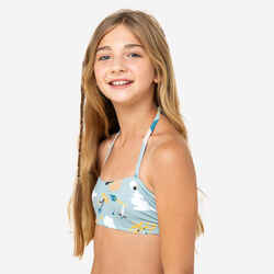 Girls’ bandeau bikini top 100 - Khaki