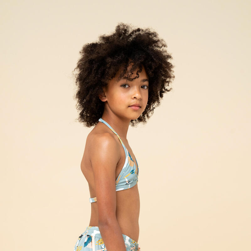 Haut de maillot de bain fille triangle TEA 100 kaki