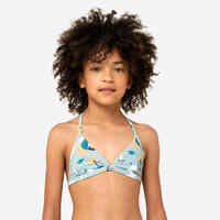 Girl's triangle swimsuit top TEA 100 khaki