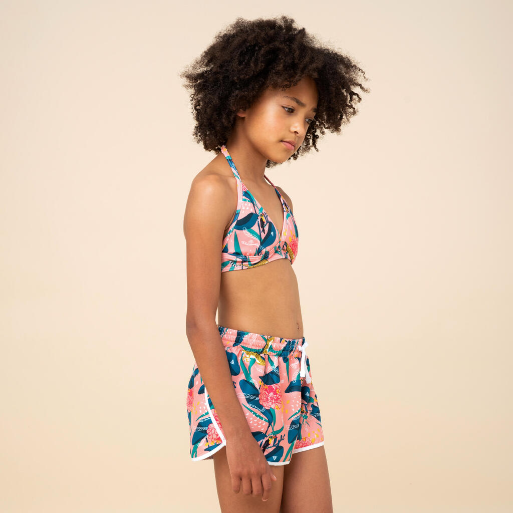 HAUT DE MAILLOT DE BAIN FOULARD FILLE 100 NOIR