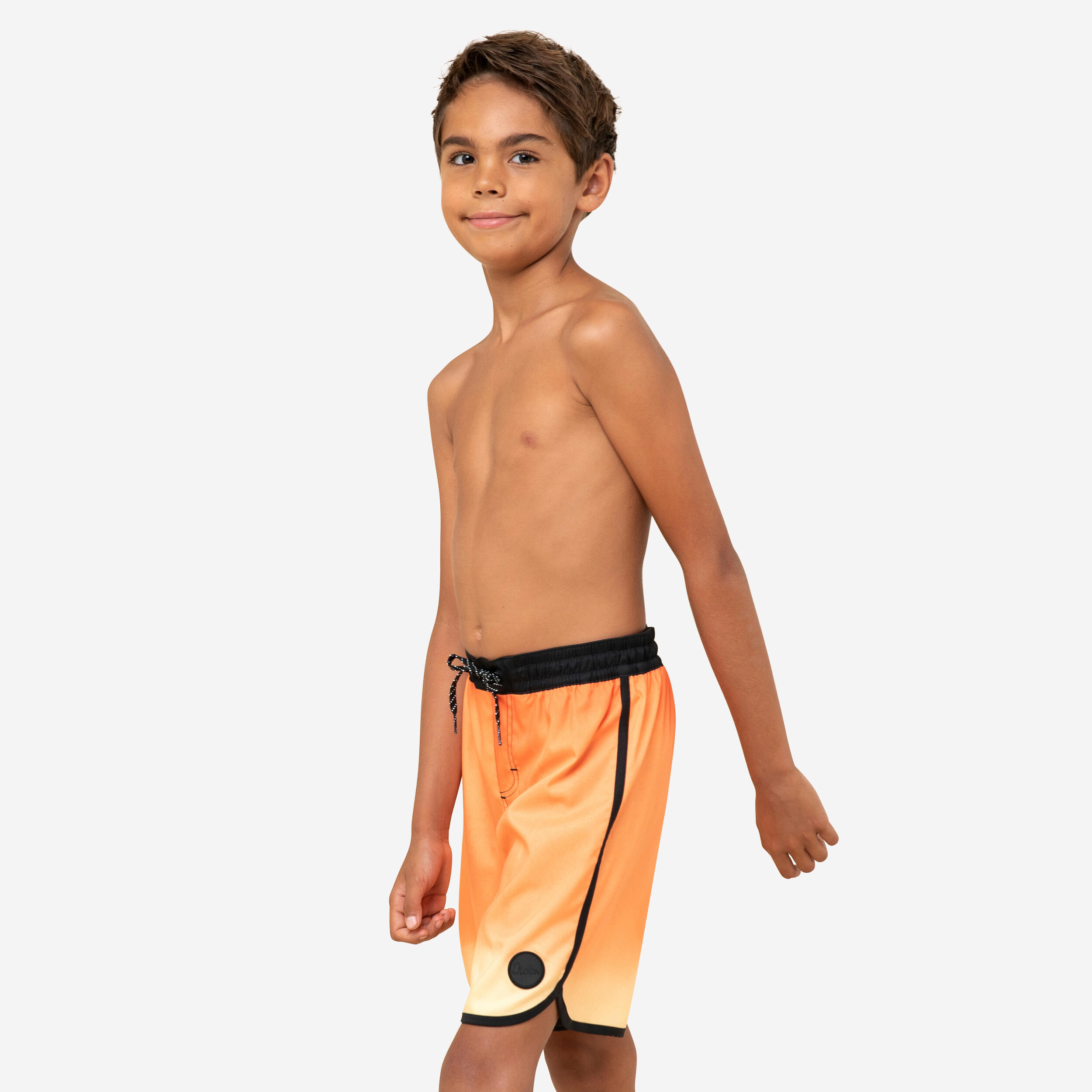 Short de surf enfant - 500 orange - OLAIAN