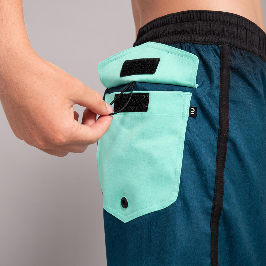 Boardshort surf Garçon - 500 View bleu