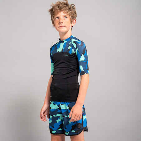 UV-Shirt kurzarm Kinder UV-Schutz50+ schwarz/blau