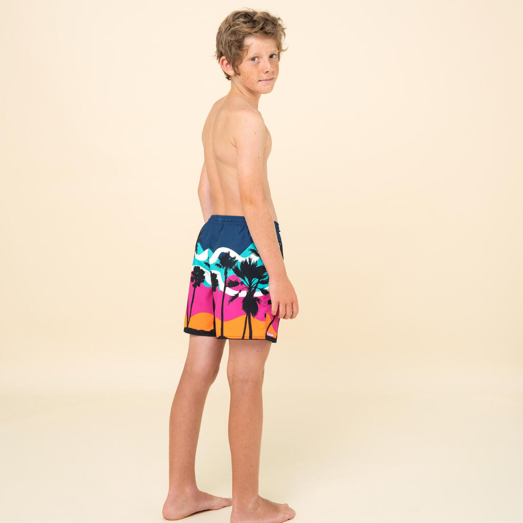 Chlapčenské plážové šortky 100 Surfcanvas zelené