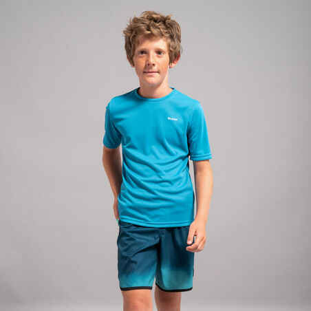 חולצת טי גלישה חוסמת UV עם שרוולים ארוכים לילדים - כחול