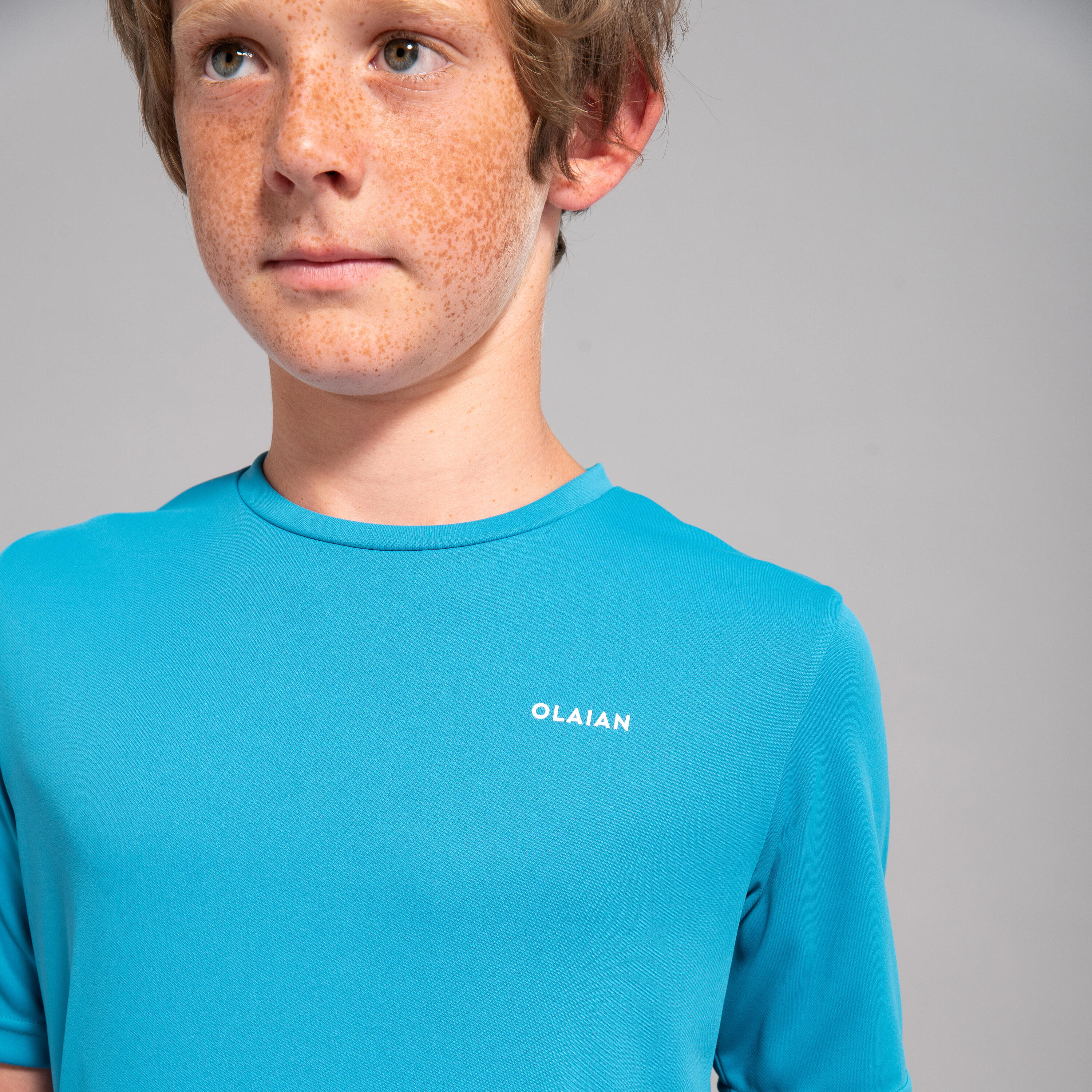 Water tee shirt anti UV short sleeve junior blue 7/10