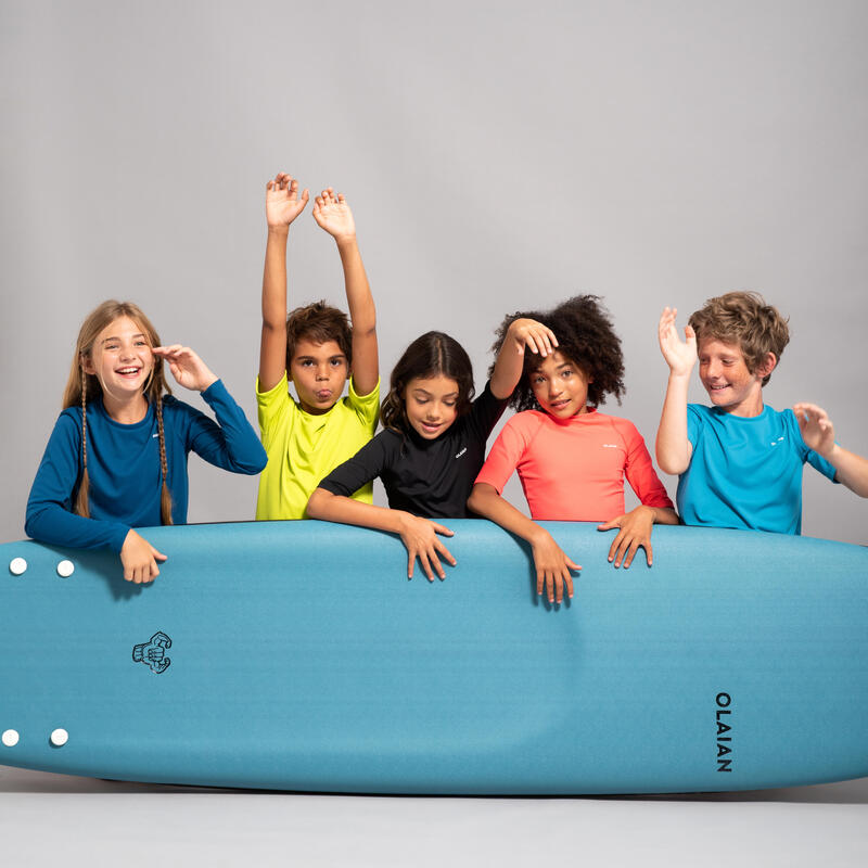 Uv-werend zwemshirt met korte mouwen voor kinderen groen