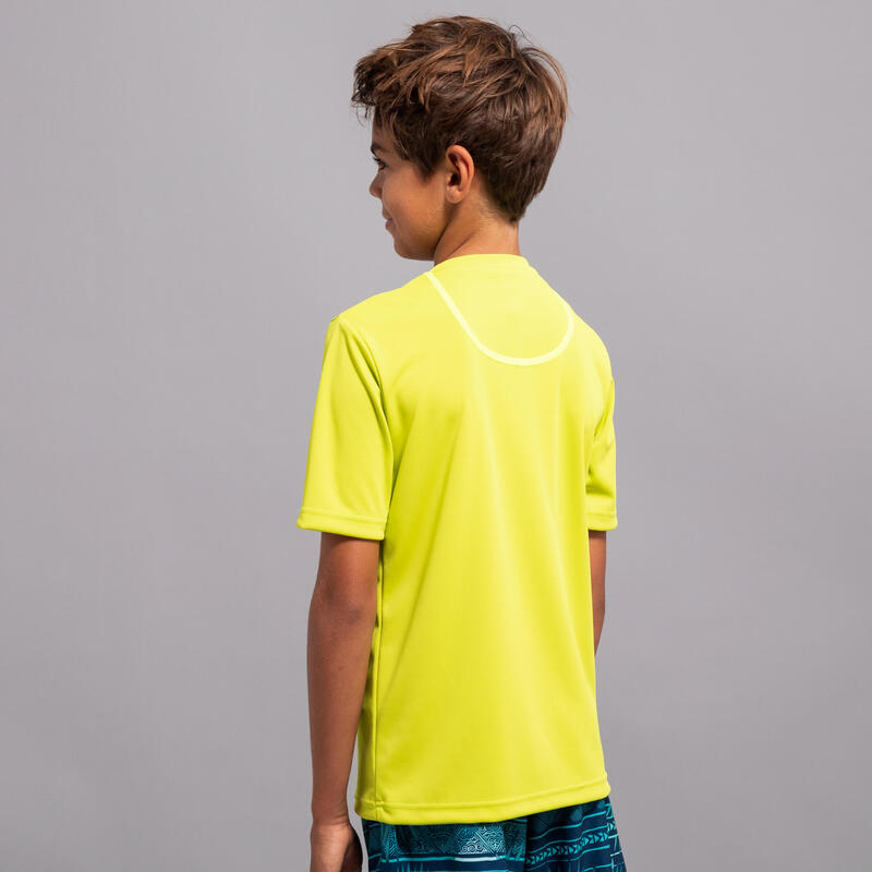 Uv-werend zwemshirt met korte mouwen voor kinderen groen