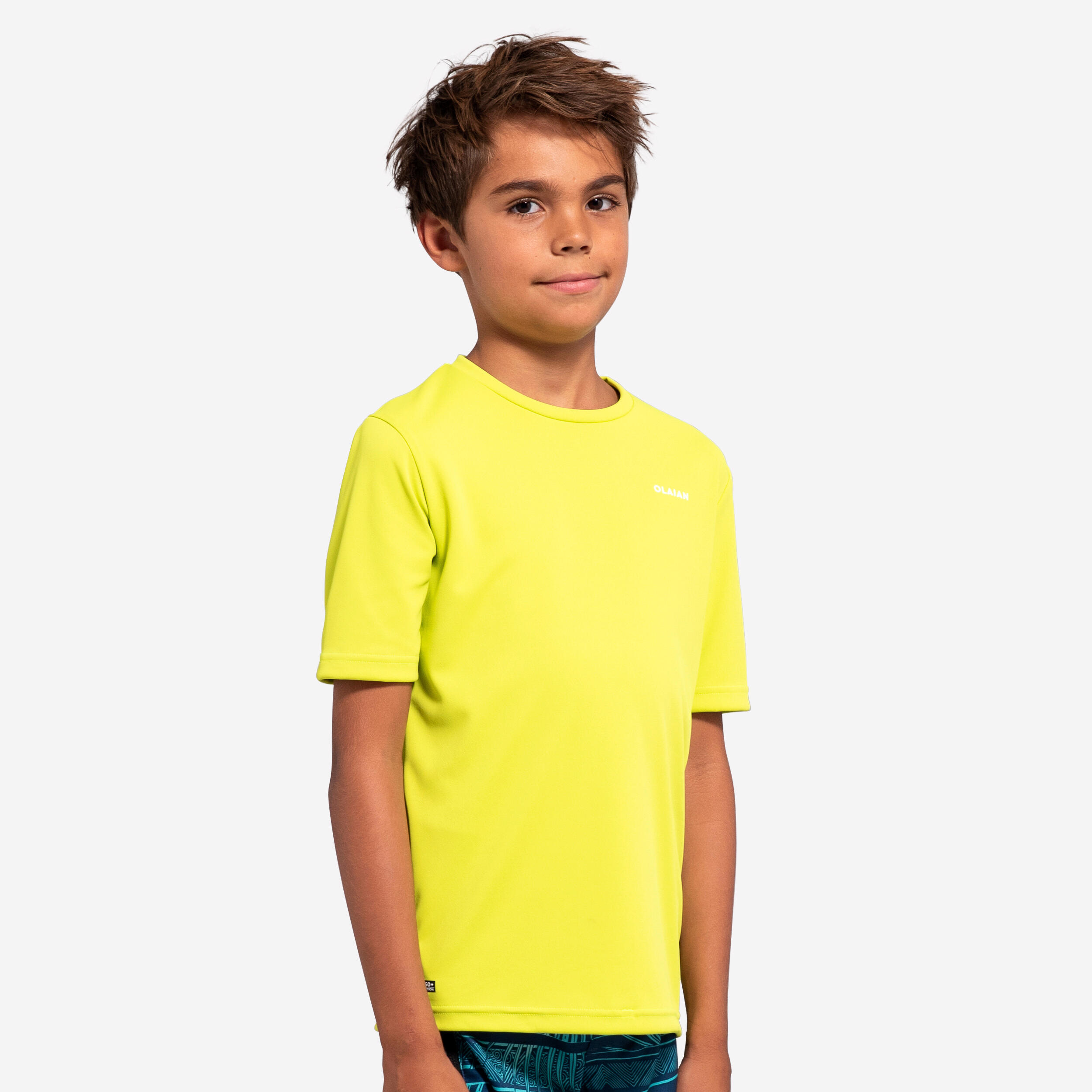 Water tee shirt anti UV short sleeve junior green