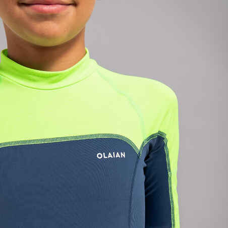 Berniukų ilgarankoviai nuo UV saugantys marškinėliai „500“, pilki, žali