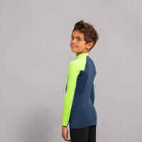 UV-Shirt langarm Top 500 Jungen blau/grün