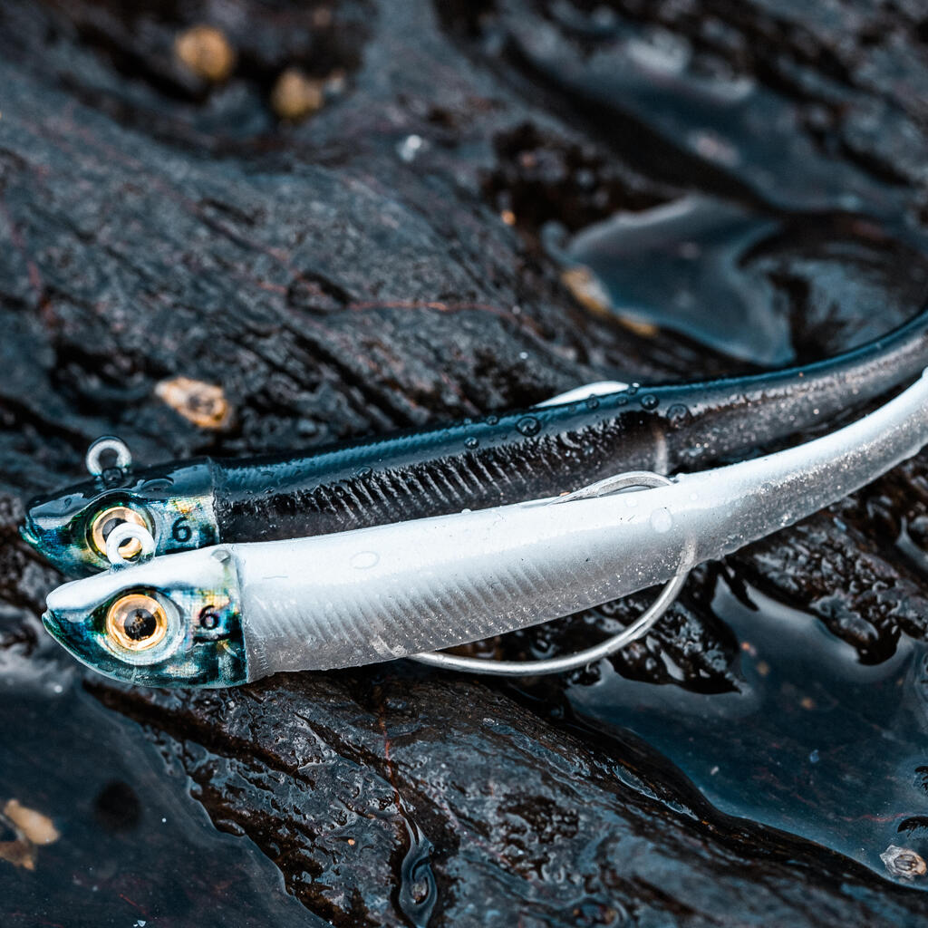 Sea fishing Texan anchovy alosa ANCHO COMBO 70 6g - WHITE/BLACK BACK