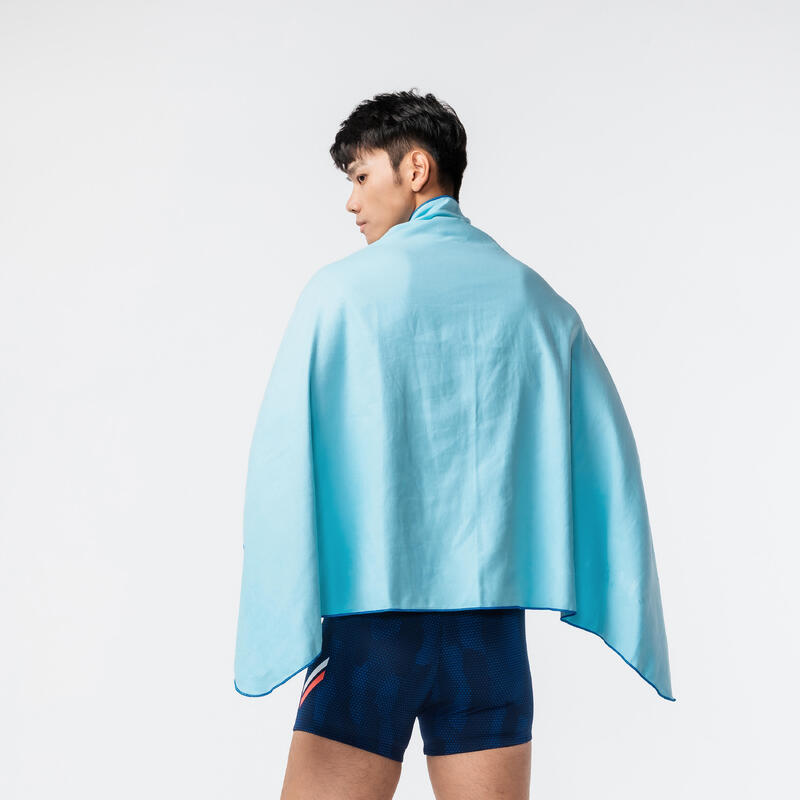 游泳微纖維毛巾 L號 80 x 130 cm - 冰川藍色