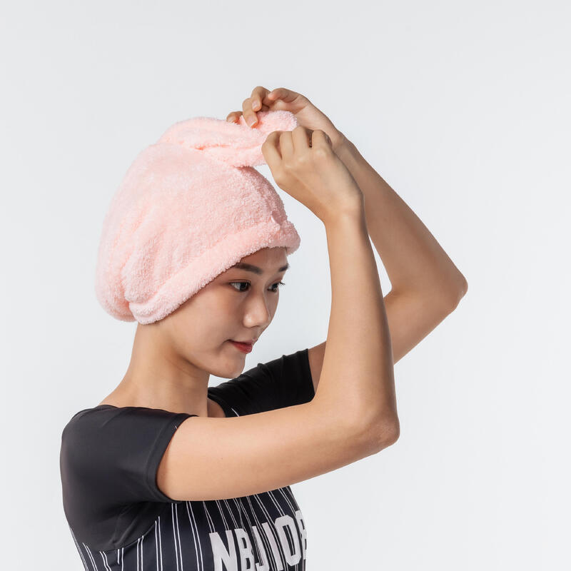 Swimming Soft Microfibre Hair Towel - Light Pink