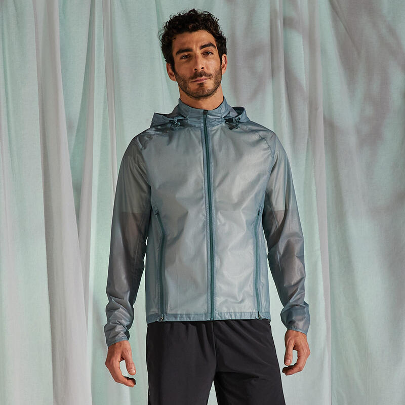 Men's Running Rain Jacket Kiprun Light - limited edition green khaki