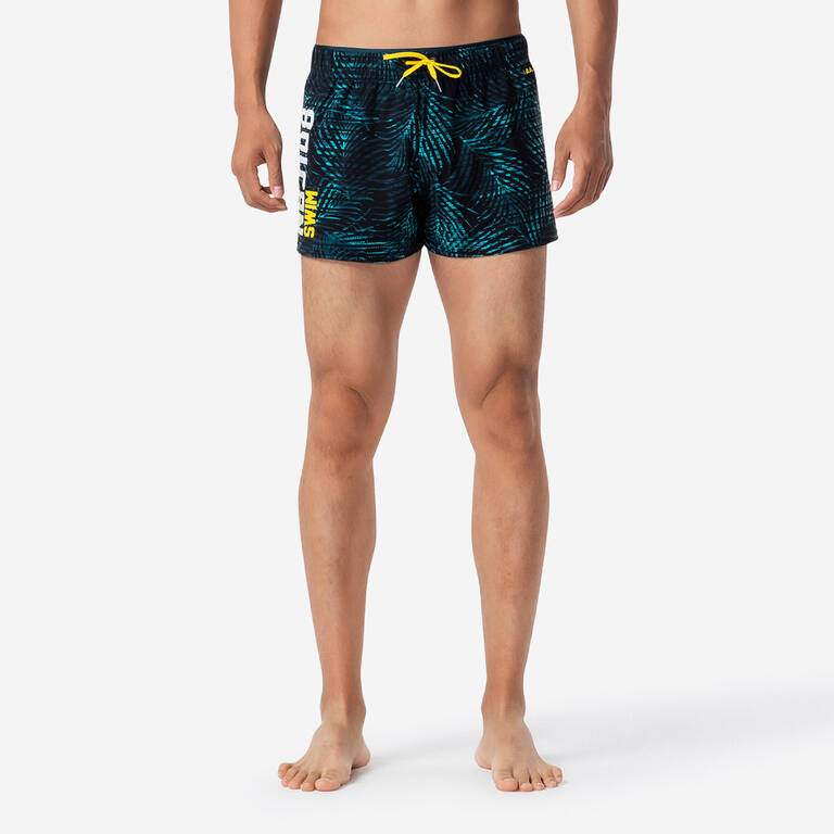 100 SHORT MEN’S SWIMMING SHORTS - ALL BLACK PALM