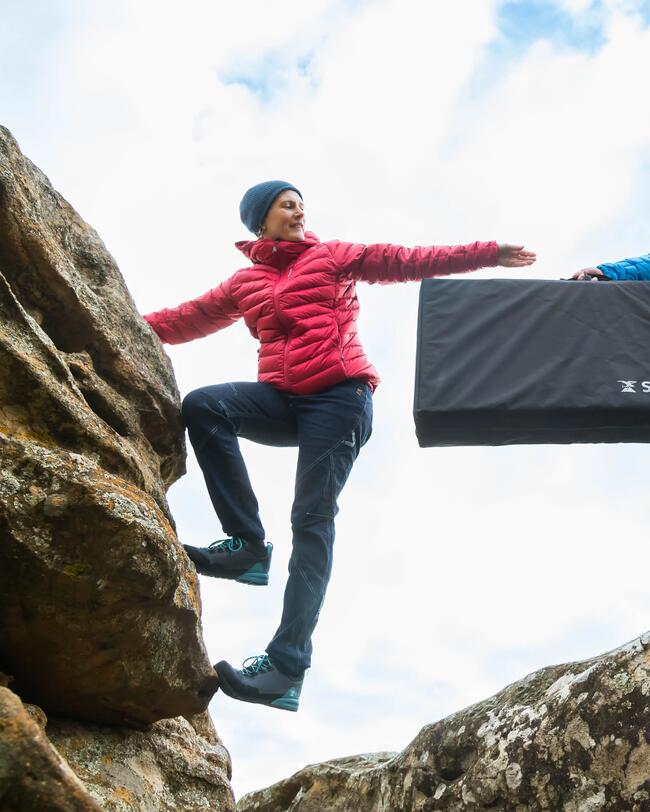 Women's Mountaineering Down Jacket - LIGHT MOUNTAINEERING - RASPBERRY