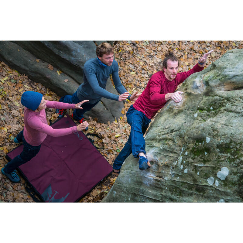 Naadloos shirt met lange mouwen voor alpinisme dames wol
