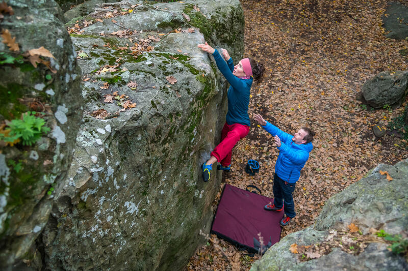 Pantalón de escalada y montaña Mujer Simond Vertika rojo