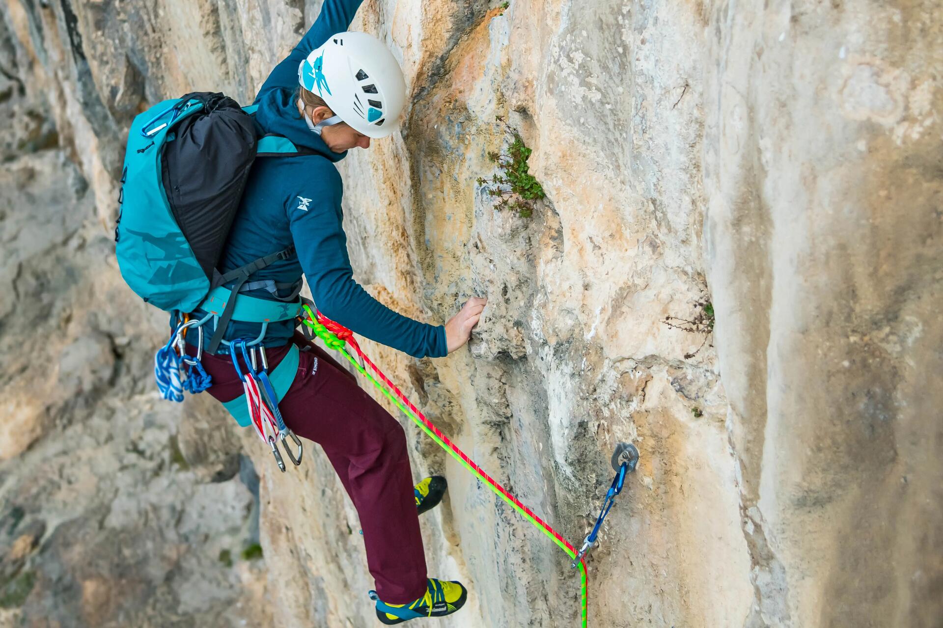 Bergsteiger auf Mehrseillängen-Tour