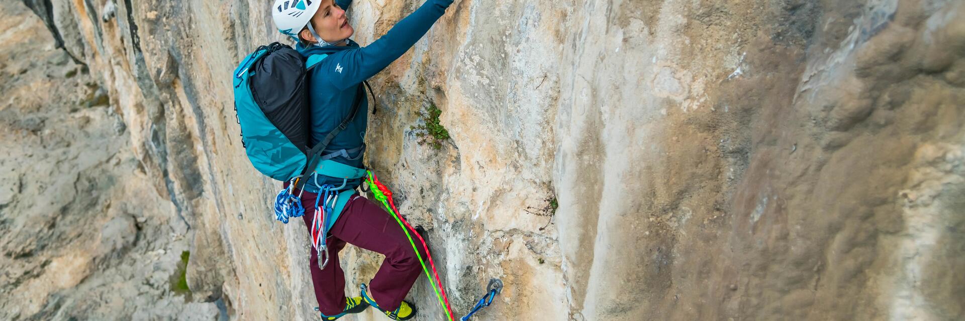 Woman doing big wall climbing